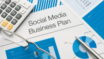 Close up of a social media business plan